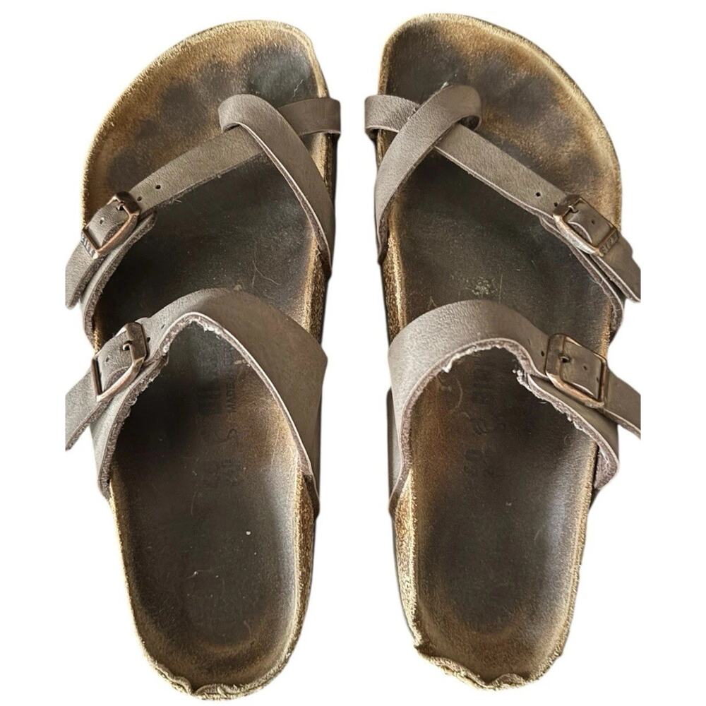 Birkenstock Mayari Brown Leather Cork Sandals Size EU 39 / Women’s US 8–8.5